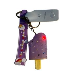 Purple Popsicle Keychain with Flashing Light